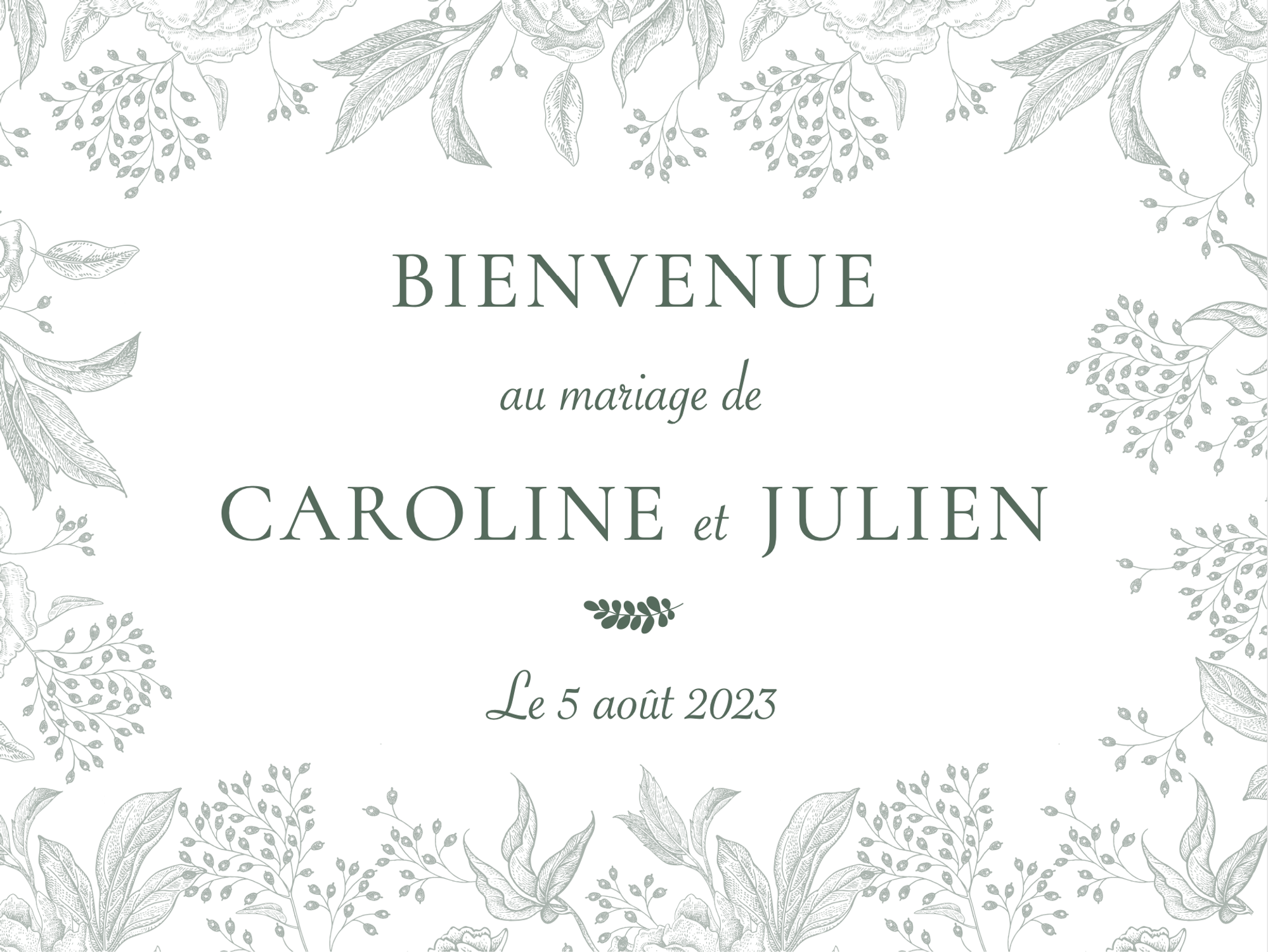 Panneau-bienvenue-1 Panneau de bienvenue de la collection Viti Levu dans un thème Nature & Fleuri du e-shop Les Faire-part de Kiv'là!