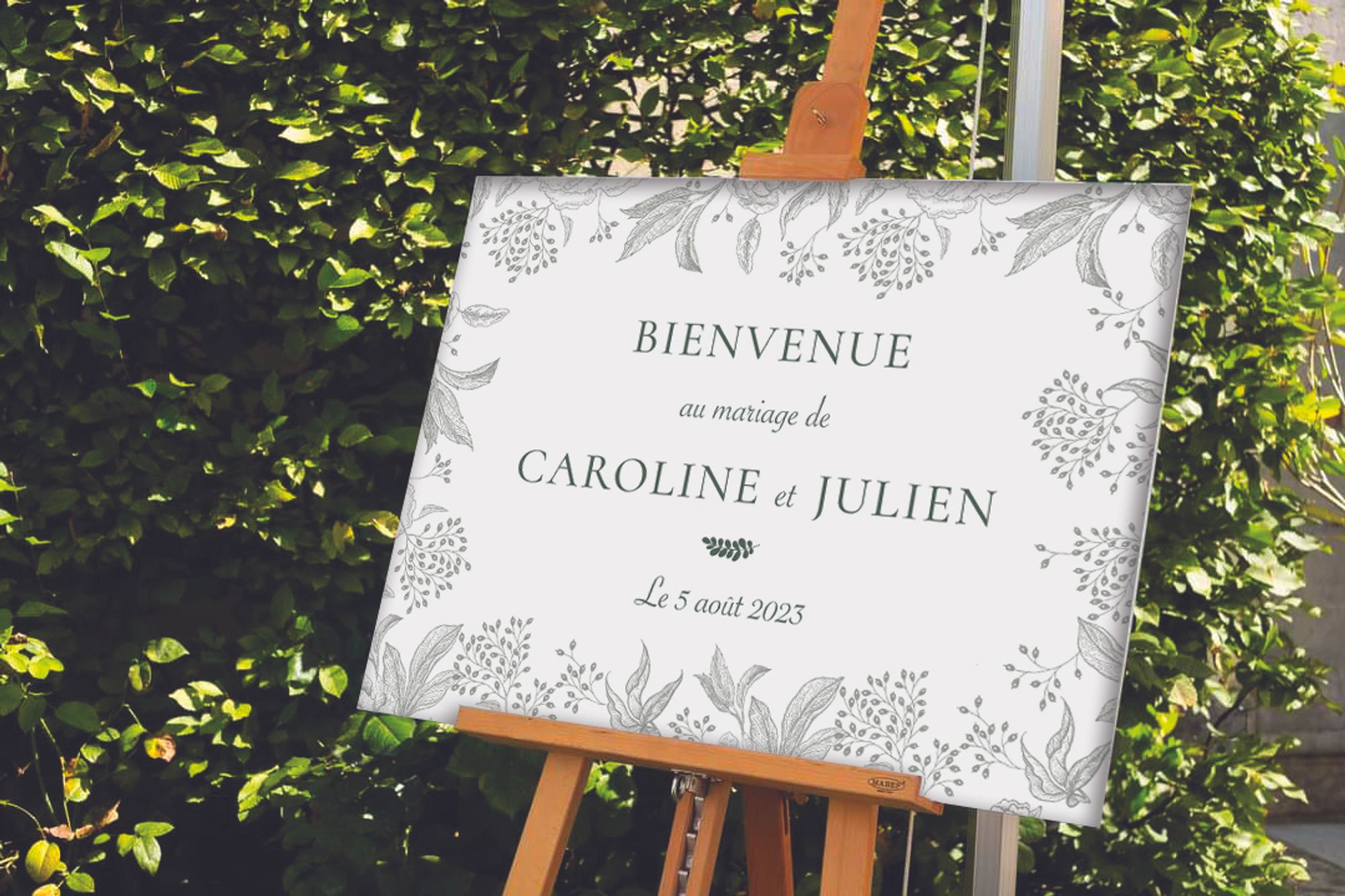 panneau-bienvenue-2 Panneau de bienvenue de la collection Viti Levu dans un thème Nature & Fleuri du e-shop Les Faire-part de Kiv'là!