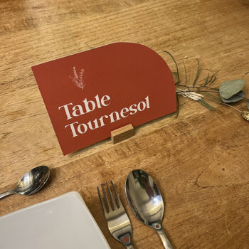 Nom de table original de la collection Capri, moderne et tendance en terracotta