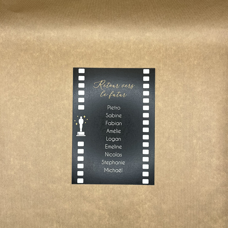 Hvar-plandetable-carton2 Carton pour plan de table dans la collection inspirée du cinéma "Hvar", mariage original