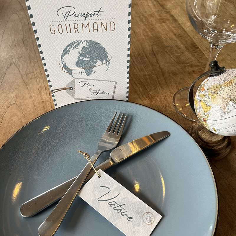 bermudes-menudouble-nominette Menu et nominette de la collection Bermudes, mariage thème voyage