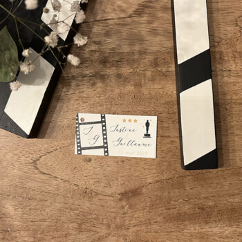 Petite étiquette à pendre dans la collection inspirée du cinéma "Hvar", mariage original