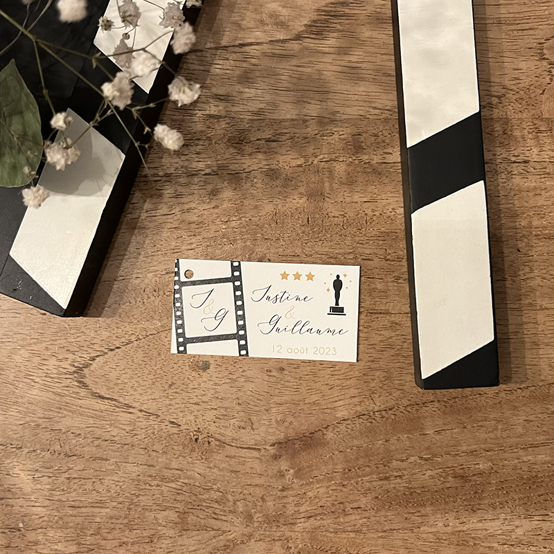 hvar-etiquette Petite étiquette à pendre dans la collection inspirée du cinéma "Hvar", mariage original