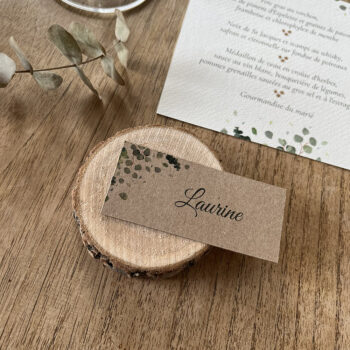 Marque-place simple dans la collection végétale "Hasima" - mariage nature