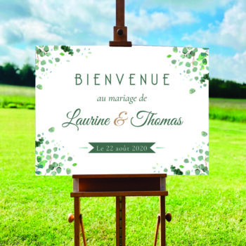 Panneau de bienvenue de la collection Hashima, collection végétale moderne, mariage nature