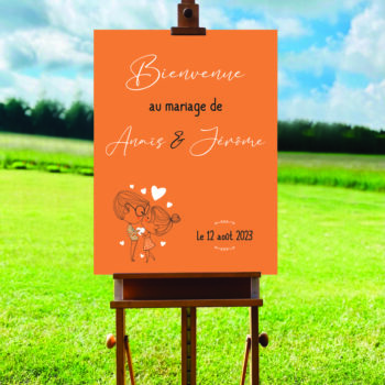 Panneau de Bienvenue au mariage au design intemporel et classique de la collection Togian