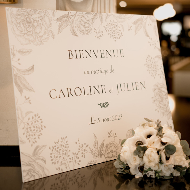 HOTEL BARSEY Panneau de Bienvenue de mariage - photo de Shawna Rae et Juliana Novoa