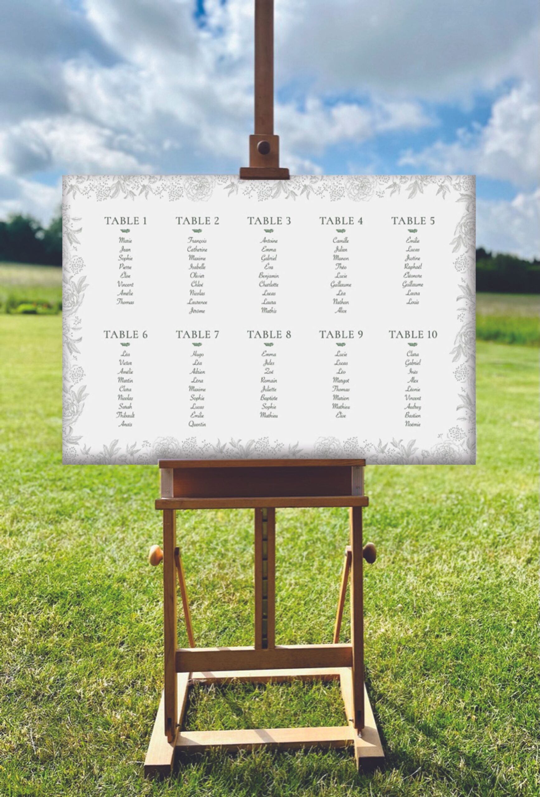 Plan de table de la collection Viti Levu dans un thème Nature & Fleuri du e-shop Les Faire-part de Kiv'là!