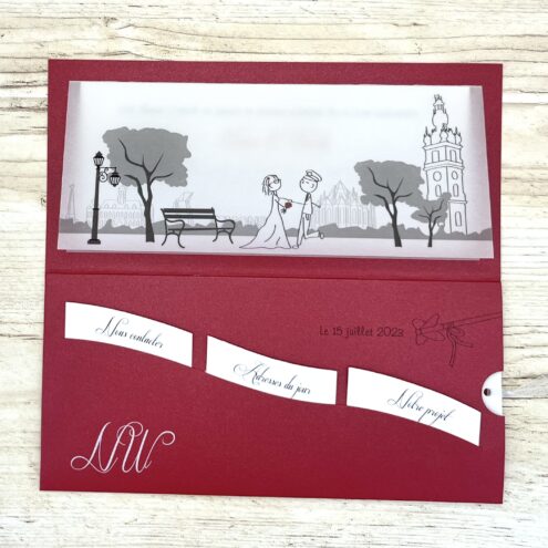 Faire-part personnalisé sur le thème de Mons et du Doudou