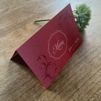 Menu de mariage au design intemporel et classique de la collection Wrangel